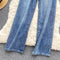 Chic Furry Edge Wide-leg Jeans