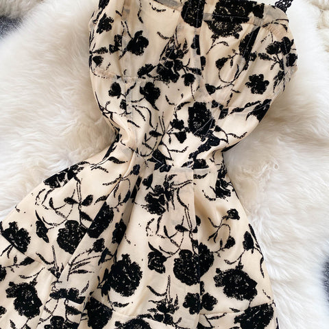 Vintage Floral Printed Slip Dress