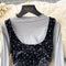 Floral Slip Dress&Bottoming Sweater 2Pcs