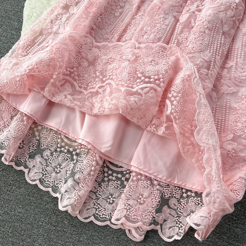 Crochet Shirt&Skirt Lace 2Pcs