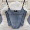 Vintage Pleated Denim Camisole Top