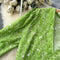 V-neck Top&Split Skirt Floral 2Pcs