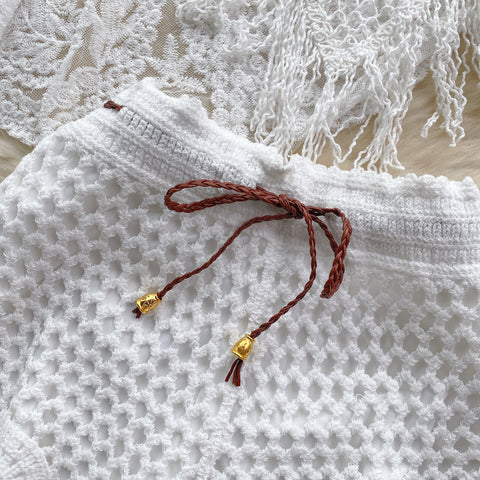 Halter Camisole&Shorts&Cardigan Crochet 3Pcs