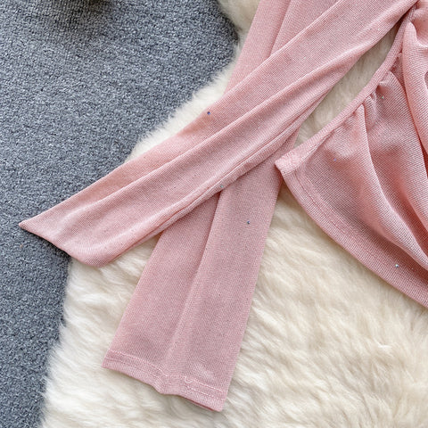 Elegant Pleated Shirt with Ribbon