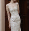 Pearl Beaded Jacquard Slip Dress