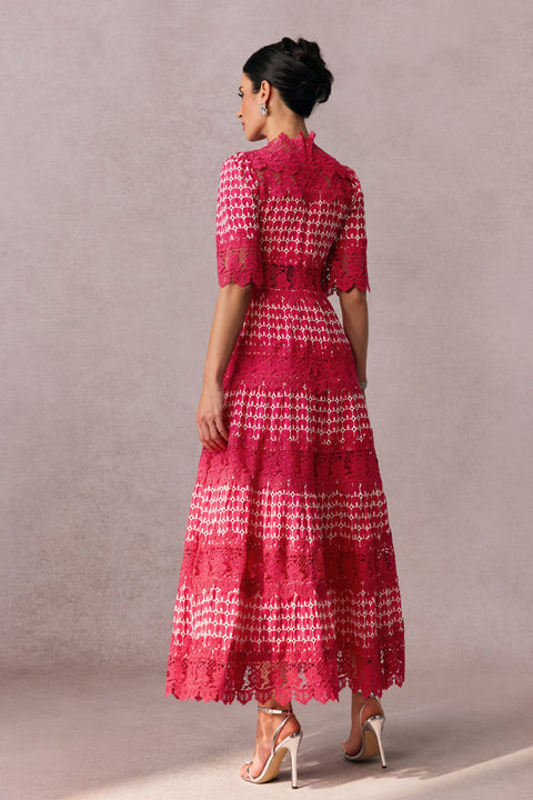 Delicate Hollowed Embroidery Lace Dress