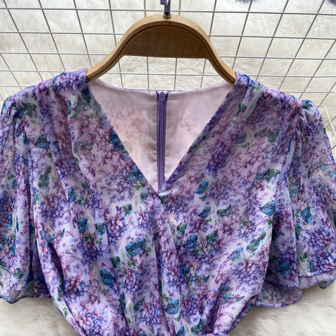 French Style Floral Fishtail Dress