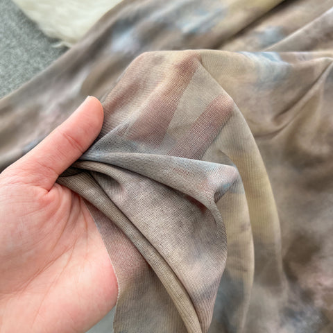 Tie-dye Hollowed Camisole&Skirt 2Pcs