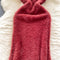 Solid Color Soft Furry Knitted Dress