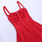 French Style Lace-up Red Slip Dress