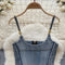 Vintage Pleated Denim Camisole Top