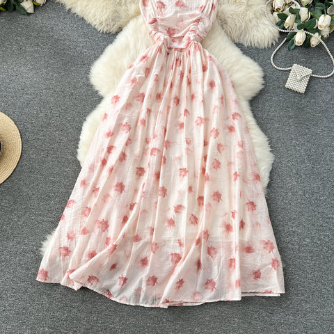 Vintage Ruffled Printed Slip Dress