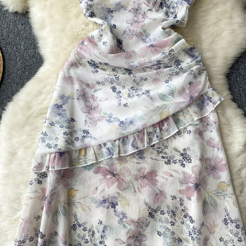 Fairy Ruffled Floral Slip Dress