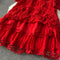 French Style Hollowed Lace Ruffled Dress