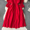 V-neck Puffy Sleeve Hollowed Dress