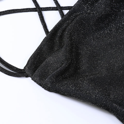 Sequined Cross Strap Party Dress