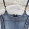 Vintage Pleated Denim Camisole Top