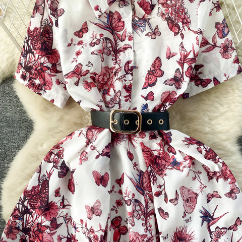 Floral Shirt Dress with Belt