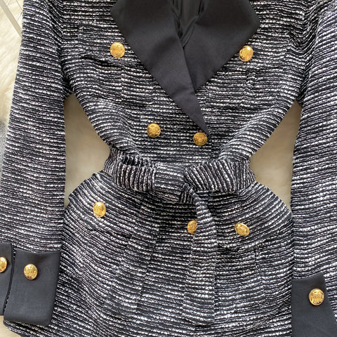 Haute Couture Lace-up Tweed Blazer