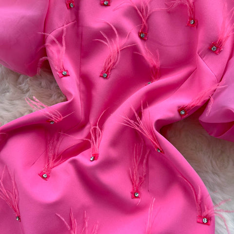 Studded Tassel Round-neck Dress