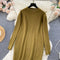 Loose-fitting Round Collar Sweater Dress