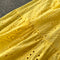 Hollowed Crochet Ruffled Slip Dress