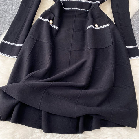 French Style Elegant Knitted Dress