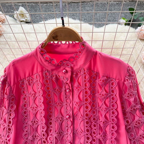High-end Crochet Long Sleeve Blouse