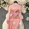 Furry Patchwork Hollowed Velvet Dress