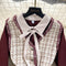 Tweed Vest&Shirt Dress Vintage 2Pcs