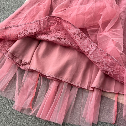 Elegant Crochet Lace Mesh Dress