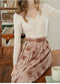 Knitted Shirt & Velvet Rose Skirt