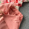 Pleated Floral Shirt&Trousers 2Pcs Set