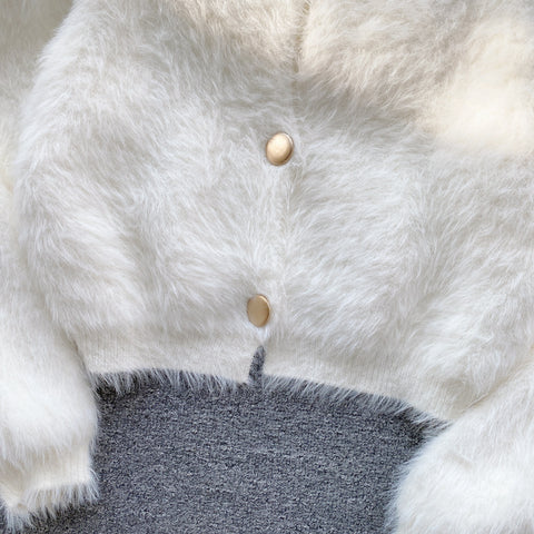 Soft Furry Thermal V-neck Cardigan
