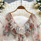 Ruffle Lace Patchwork Floral Dress