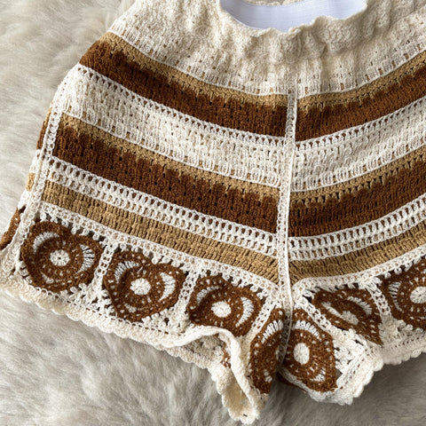 Hollowed Camisole&Wide-legged Shorts Knitted 2Pcs