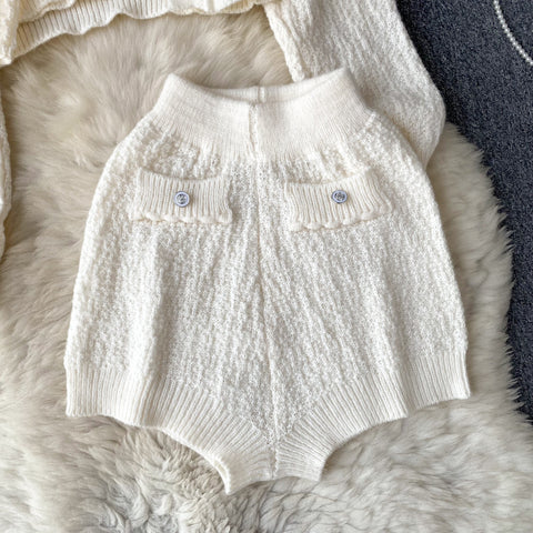 Cardigan&Camisole&Shorts Knitted 3Pcs