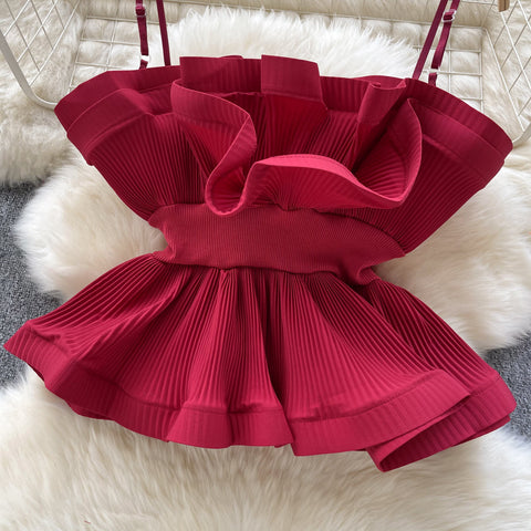 Candy Color Ruffled Camisole Top