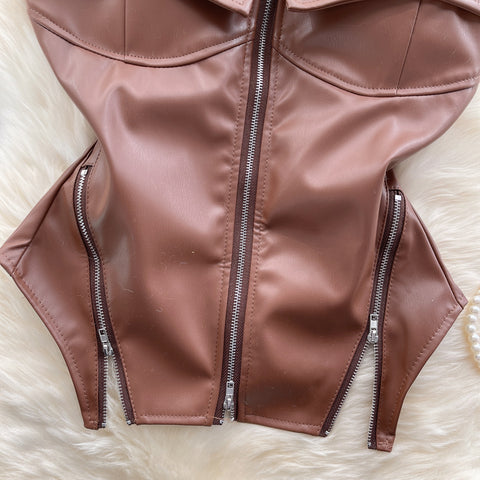 Niche Zipped Strapless Camisole Top
