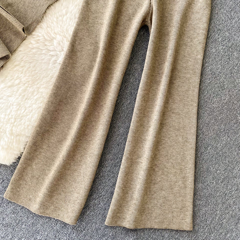 Turtleneck Sweater&Trousers Knitted 2Pcs