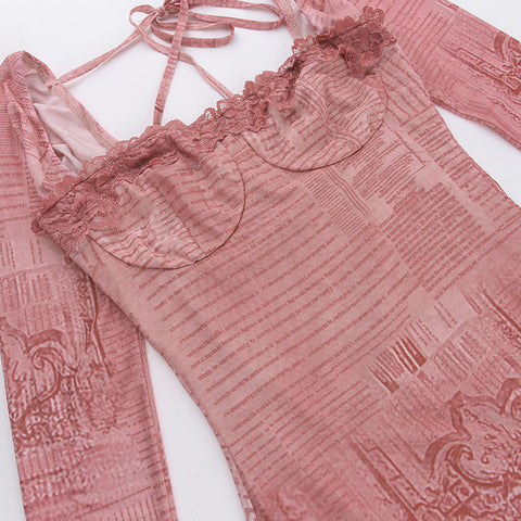 High-end Lace Trim Bodycon Dress