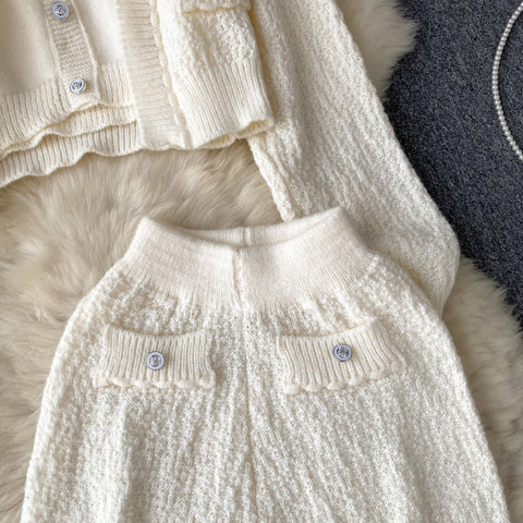 Cardigan&Camisole&Shorts Knitted 3Pcs