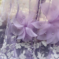 Fairy Beaded 3d Floral Mesh Blouse