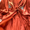 French Style V-neck Satin Wrap Dress