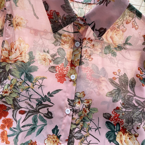 Vintage Floral Printed Loose Shirt