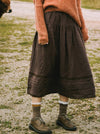 Country Style Pleated Skirt With Pockets