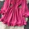 Sweetie Solid Color Ruffled Dress