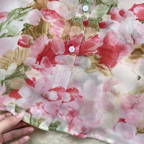 Spring Floral Printed Chiffon Blouse