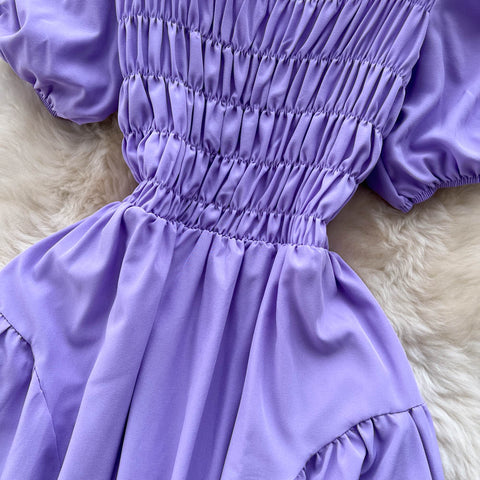 Fairy Square Collar Pleated Dress