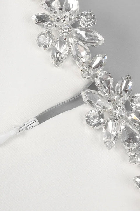 Beaded Square Neckline Velvet Dress